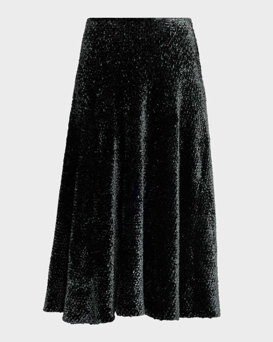 Velvet A-Line Midi Skirt